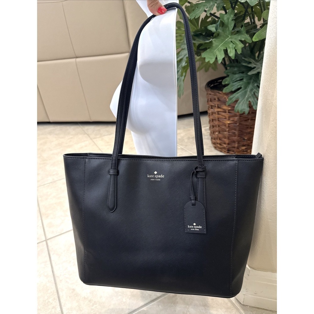 Kate Spade Schuyler Medium Tote Bag Saffiano Black Purse Career Preppy City*